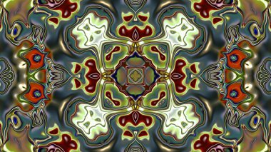 Benzersiz mandala, Oriental yuvarlak desen, mistik motifi, egzotik arka plan. Fantastik fraktal tasarım, geometrik doku parlayan renkli dijital sanat.