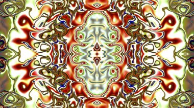 Benzersiz mandala, Oriental yuvarlak desen, mistik motifi, egzotik arka plan. Fantastik fraktal tasarım, geometrik doku parlayan renkli dijital sanat.