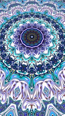 Benzersiz mandala, Oriental yuvarlak desen, mistik motifi, egzotik arka plan. Fantastik fraktal tasarım, geometrik doku parlayan renkli dijital sanat.