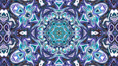 Benzersiz mandala, Oriental yuvarlak desen, mistik motifi, egzotik arka plan. Fantastik fraktal tasarım, geometrik doku parlayan renkli dijital sanat.