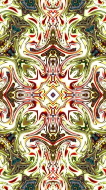 Benzersiz mandala, Oriental yuvarlak desen, mistik motifi, egzotik arka plan. Fantastik fraktal tasarım, geometrik doku parlayan renkli dijital sanat.