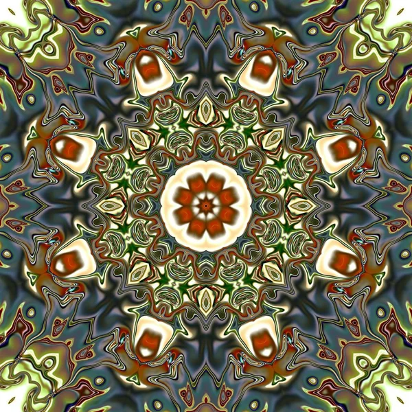 Mandala Original Padrão Redondo Oriental Motivo Místico Fundo Exótico Abstrato — Fotografia de Stock