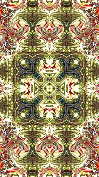 Benzersiz mandala, Oriental yuvarlak desen, mistik motifi, egzotik arka plan. Fantastik fraktal tasarım, geometrik doku parlayan renkli dijital sanat.