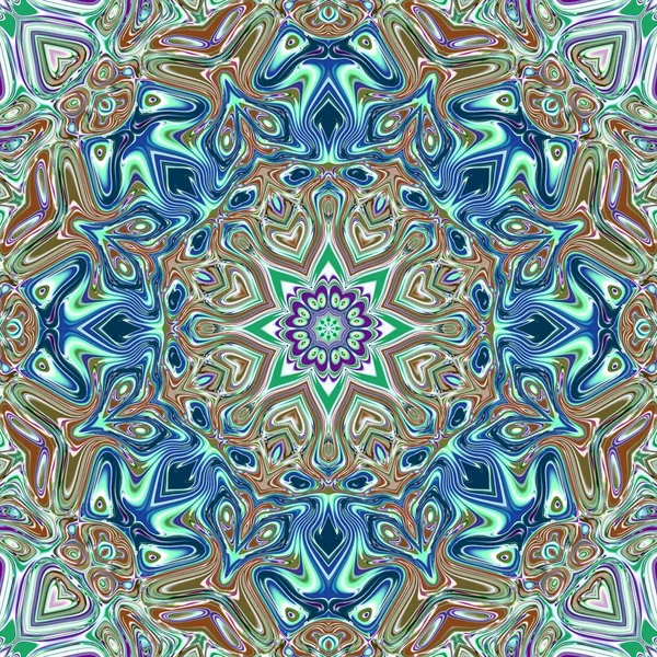 Mandala Original Padrão Redondo Oriental Motivo Místico Fundo Exótico Abstrato — Fotografia de Stock