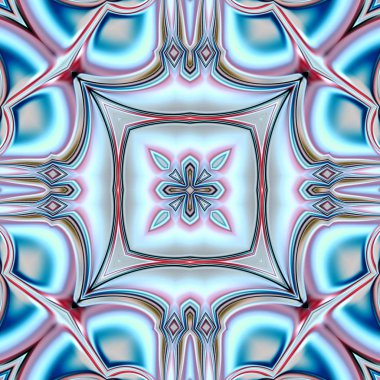 Benzersiz mandala, Oriental yuvarlak desen, mistik motifi, egzotik arka plan. Fantastik fraktal tasarım, geometrik doku parlayan renkli dijital sanat.