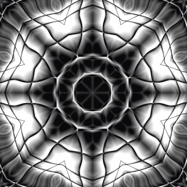 Benzersiz mandala, Oriental yuvarlak desen, mistik motifi, egzotik arka plan. Fantastik fraktal tasarım, geometrik doku parlayan renkli dijital sanat.