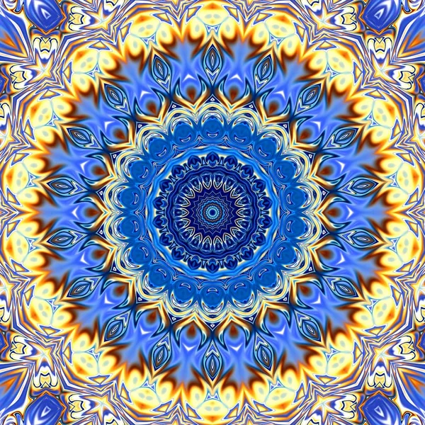 Benzersiz mandala, Oriental yuvarlak desen, mistik motifi, egzotik arka plan. Fantastik fraktal tasarım, geometrik doku parlayan renkli dijital sanat.