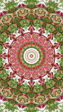 Benzersiz mandala, Oriental yuvarlak desen, mistik motifi, egzotik arka plan. Fantastik fraktal tasarım, geometrik doku parlayan renkli dijital sanat.