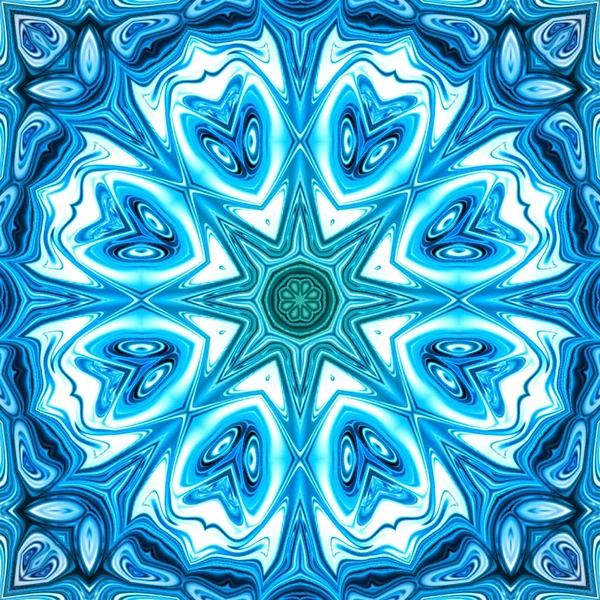 Benzersiz mandala, Oriental yuvarlak desen, mistik motifi, egzotik arka plan. Fantastik fraktal tasarım, geometrik doku parlayan renkli dijital sanat.