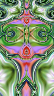 Benzersiz mandala, Oriental yuvarlak desen, mistik motifi, egzotik arka plan. Fantastik fraktal tasarım, geometrik doku parlayan renkli dijital sanat.