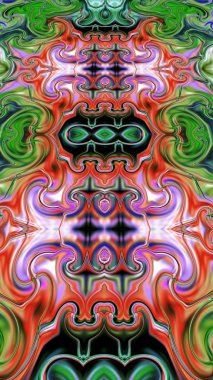 Benzersiz mandala, Oriental yuvarlak desen, mistik motifi, egzotik arka plan. Fantastik fraktal tasarım, geometrik doku parlayan renkli dijital sanat.