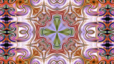 Benzersiz mandala, Oriental yuvarlak desen, mistik motifi, egzotik arka plan. Fantastik fraktal tasarım, geometrik doku parlayan renkli dijital sanat.