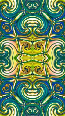 Benzersiz mandala, Oriental yuvarlak desen, mistik motifi, egzotik arka plan. Fantastik fraktal tasarım, geometrik doku parlayan renkli dijital sanat.