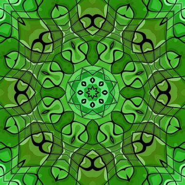 Benzersiz mandala, Oriental yuvarlak desen, mistik motifi, egzotik arka plan. Fantastik fraktal tasarım, geometrik doku parlayan renkli dijital sanat.