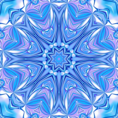 Benzersiz mandala, Oriental yuvarlak desen, mistik motifi, egzotik arka plan. Fantastik fraktal tasarım, geometrik doku parlayan renkli dijital sanat.