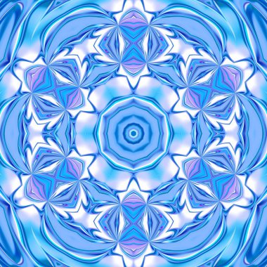 Benzersiz mandala, Oriental yuvarlak desen, mistik motifi, egzotik arka plan. Fantastik fraktal tasarım, geometrik doku parlayan renkli dijital sanat.