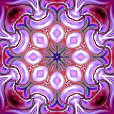 Benzersiz mandala, Oriental yuvarlak desen, mistik motifi, egzotik arka plan. Fantastik fraktal tasarım, geometrik doku parlayan renkli dijital sanat.