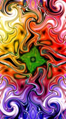 Benzersiz mandala, Oriental yuvarlak desen, mistik motifi, egzotik arka plan. Fantastik fraktal tasarım, geometrik doku parlayan renkli dijital sanat.