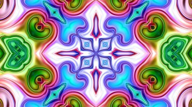 Benzersiz mandala, Oriental yuvarlak desen, mistik motifi, egzotik arka plan. Fantastik fraktal tasarım, geometrik doku parlayan renkli dijital sanat.