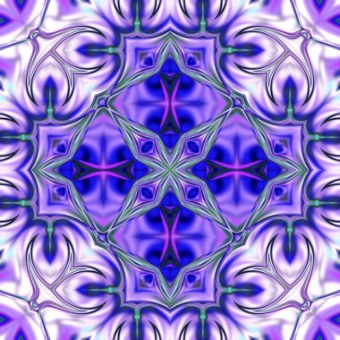 Benzersiz mandala, Oriental yuvarlak desen, mistik motifi, egzotik arka plan. Fantastik fraktal tasarım, geometrik doku parlayan renkli dijital sanat.