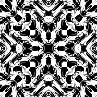 Benzersiz mandala, Oriental yuvarlak desen, mistik motifi, egzotik arka plan. Fantastik fraktal tasarım, geometrik doku parlayan renkli dijital sanat.