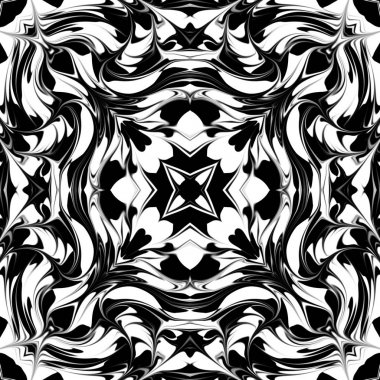 Benzersiz mandala, Oriental yuvarlak desen, mistik motifi, egzotik arka plan. Fantastik fraktal tasarım, geometrik doku parlayan renkli dijital sanat.