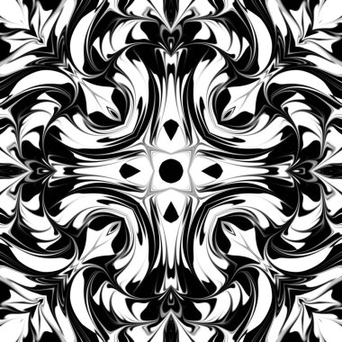 Benzersiz mandala, Oriental yuvarlak desen, mistik motifi, egzotik arka plan. Fantastik fraktal tasarım, geometrik doku parlayan renkli dijital sanat.