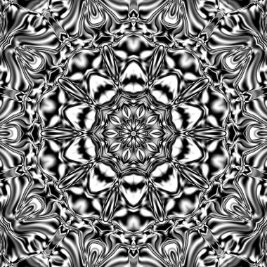 Benzersiz mandala, Oriental yuvarlak desen, mistik motifi, egzotik arka plan. Fantastik fraktal tasarım, geometrik doku parlayan renkli dijital sanat.