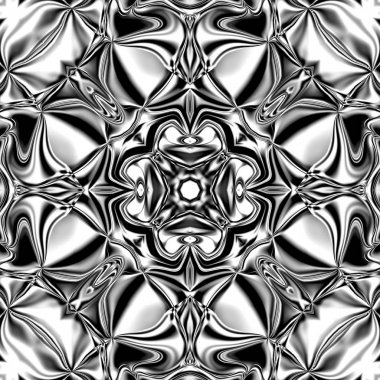 Benzersiz mandala, Oriental yuvarlak desen, mistik motifi, egzotik arka plan. Fantastik fraktal tasarım, geometrik doku parlayan renkli dijital sanat.