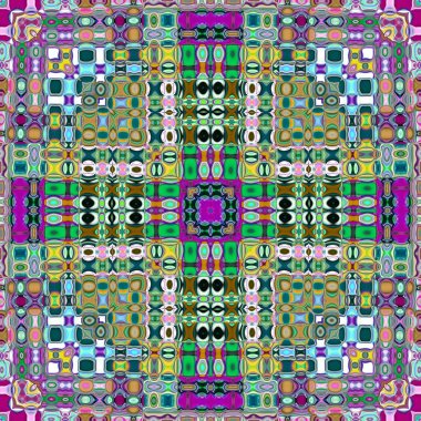 Benzersiz mandala, Oriental yuvarlak desen, mistik motifi, egzotik arka plan. Fantastik fraktal tasarım, geometrik doku parlayan renkli dijital sanat.