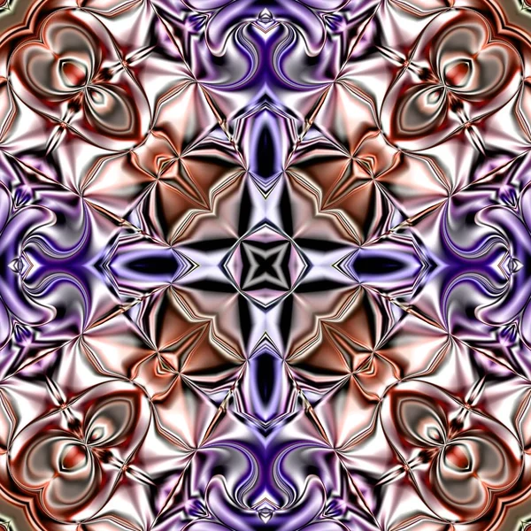 Benzersiz mandala, Oriental yuvarlak desen, mistik motifi, egzotik arka plan. Fantastik fraktal tasarım, geometrik doku parlayan renkli dijital sanat.