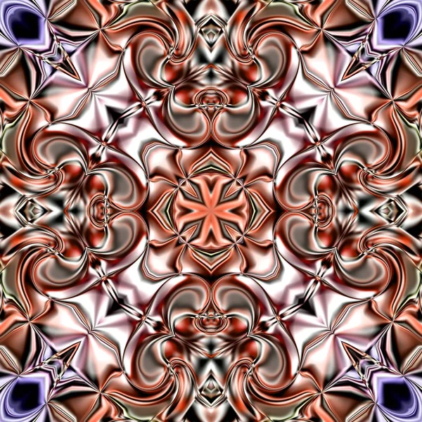 Benzersiz mandala, Oriental yuvarlak desen, mistik motifi, egzotik arka plan. Fantastik fraktal tasarım, geometrik doku parlayan renkli dijital sanat.