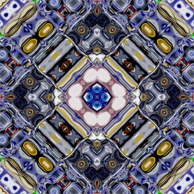 Benzersiz mandala, Oriental yuvarlak desen, mistik motifi, egzotik arka plan. Fantastik fraktal tasarım, geometrik doku parlayan renkli dijital sanat.