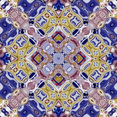 Benzersiz mandala, Oriental yuvarlak desen, mistik motifi, egzotik arka plan. Fantastik fraktal tasarım, geometrik doku parlayan renkli dijital sanat.