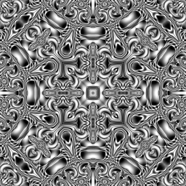 Benzersiz mandala, Oriental yuvarlak desen, mistik motifi, egzotik arka plan. Fantastik fraktal tasarım, geometrik doku parlayan renkli dijital sanat.