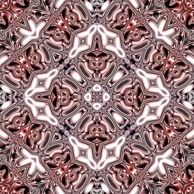 Benzersiz mandala, Oriental yuvarlak desen, mistik motifi, egzotik arka plan. Fantastik fraktal tasarım, geometrik doku parlayan renkli dijital sanat.