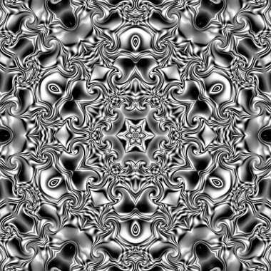 Benzersiz mandala, Oriental yuvarlak desen, mistik motifi, egzotik arka plan. Fantastik fraktal tasarım, geometrik doku parlayan renkli dijital sanat.