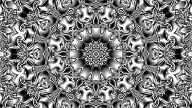 Benzersiz mandala, Oriental yuvarlak desen, mistik motifi, egzotik arka plan. Fantastik fraktal tasarım, geometrik doku parlayan renkli dijital sanat.