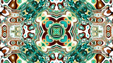 Benzersiz mandala, Oriental yuvarlak desen, mistik motifi, egzotik arka plan. Fantastik fraktal tasarım, geometrik doku parlayan renkli dijital sanat.