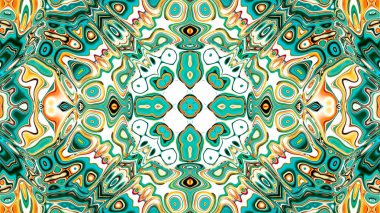 Benzersiz mandala, Oriental yuvarlak desen, mistik motifi, egzotik arka plan. Fantastik fraktal tasarım, geometrik doku parlayan renkli dijital sanat.