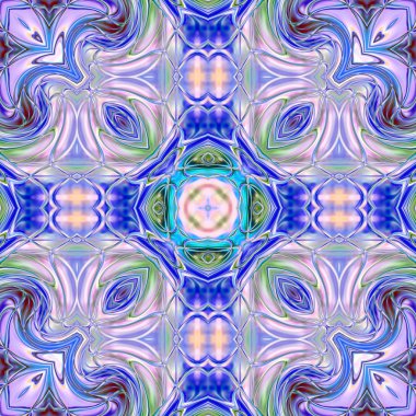 Benzersiz mandala, Oriental yuvarlak desen, mistik motifi, egzotik arka plan. Fantastik fraktal tasarım, geometrik doku parlayan renkli dijital sanat.