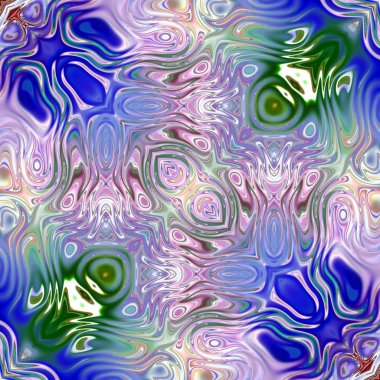 Benzersiz mandala, Oriental yuvarlak desen, mistik motifi, egzotik arka plan. Fantastik fraktal tasarım, geometrik doku parlayan renkli dijital sanat.