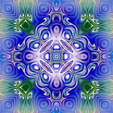 Benzersiz mandala, Oriental yuvarlak desen, mistik motifi, egzotik arka plan. Fantastik fraktal tasarım, geometrik doku parlayan renkli dijital sanat.