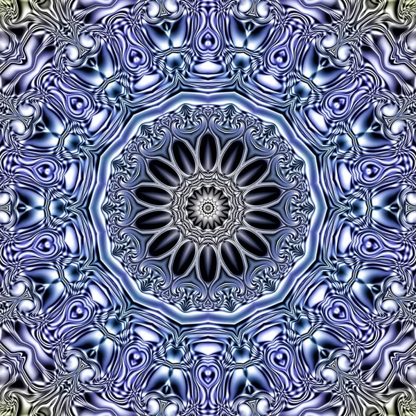 Benzersiz mandala, Oriental yuvarlak desen, mistik motifi, egzotik arka plan. Fantastik fraktal tasarım, geometrik doku parlayan renkli dijital sanat.