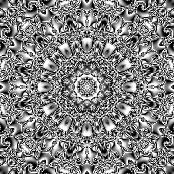 Benzersiz mandala, Oriental yuvarlak desen, mistik motifi, egzotik arka plan. Fantastik fraktal tasarım, geometrik doku parlayan renkli dijital sanat.