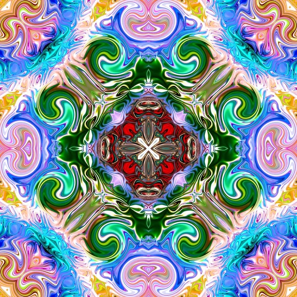 Mandala Unique Motif Rond Oriental Motif Mystique Fond Exotique Abstrait — Photo