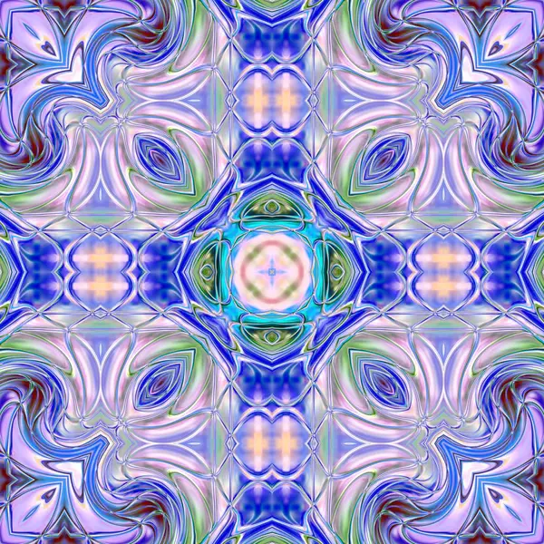 Benzersiz mandala, Oriental yuvarlak desen, mistik motifi, egzotik arka plan. Fantastik fraktal tasarım, geometrik doku parlayan renkli dijital sanat.
