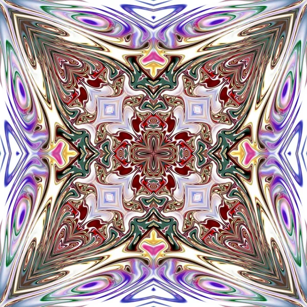 Benzersiz mandala, Oriental yuvarlak desen, mistik motifi, egzotik arka plan. Fantastik fraktal tasarım, geometrik doku parlayan renkli dijital sanat.