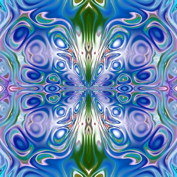 Benzersiz mandala, Oriental yuvarlak desen, mistik motifi, egzotik arka plan. Fantastik fraktal tasarım, geometrik doku parlayan renkli dijital sanat.