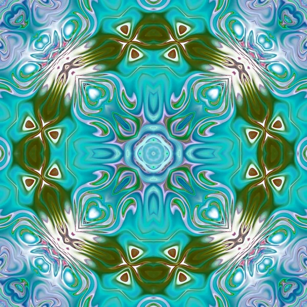 Benzersiz mandala, Oriental yuvarlak desen, mistik motifi, egzotik arka plan. Fantastik fraktal tasarım, geometrik doku parlayan renkli dijital sanat.